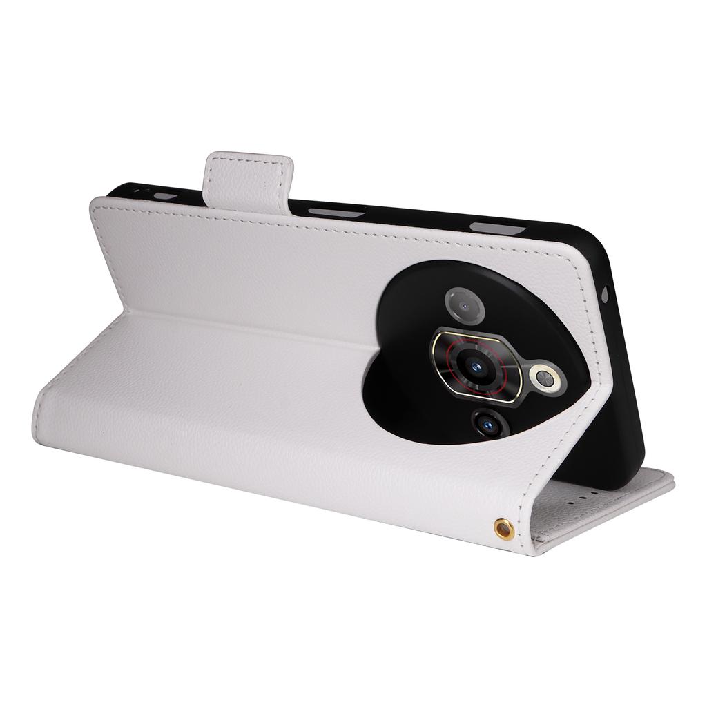 For ZTE nubia Focus Pro Case with Wrist Strap Litchi Texture PU Leather Wallet Phone Cover