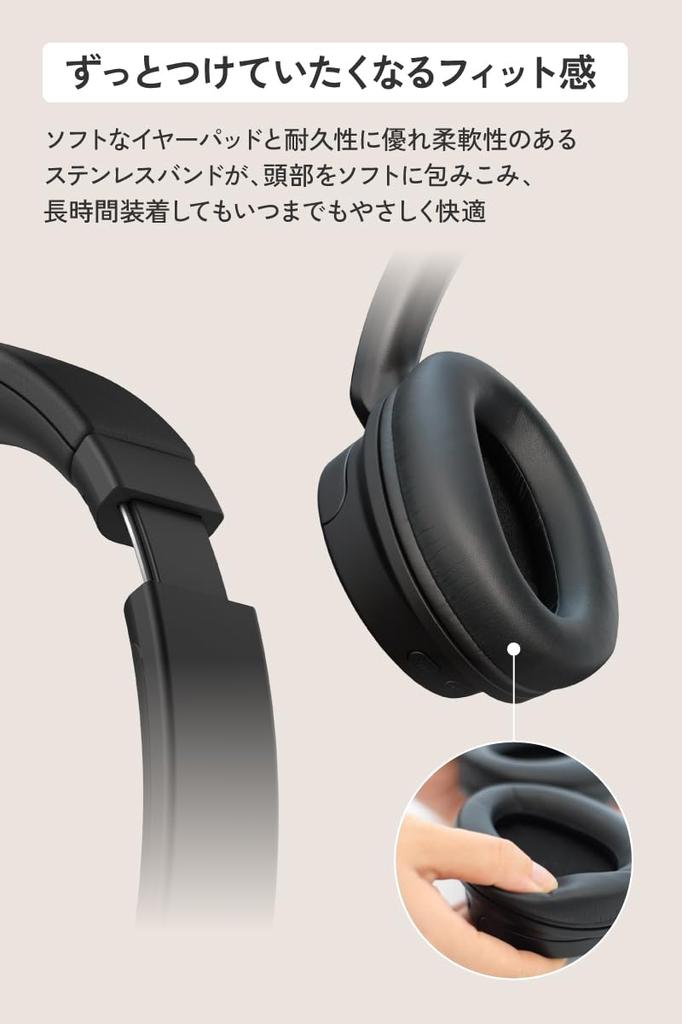 Беспроводные наушники JVC Kenwood Victor Bluetooth 50 часов воспроизведения с микрофоном Легкие Удобные Черные HA-S99N-B Ver.5.3 Многоточечные