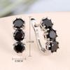 Bolaijewelry Серьги-кольца из стерлингового серебра 925 пробы, классический дизайн, натуральная черная шпинель, комплект ювелирных изделий для женщин, повседневная одежда, прекрасные подарки