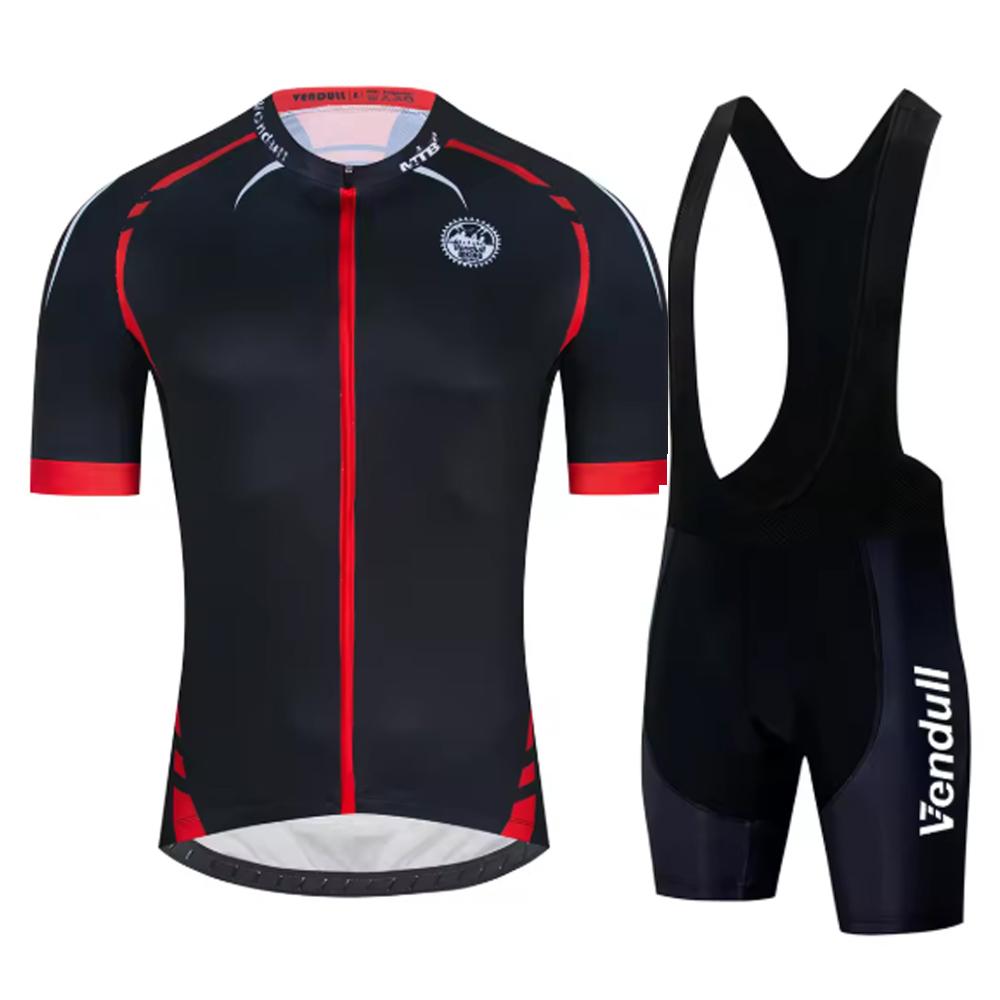 Short Sleeve Clothes Bib Shorts Set Cycling Clothing Outdoor Mtb Ropa Ciclismo Red Mountain Bike Wear Summer Breathable Cycling Suit Set