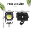 1 Pair Motorcycle Fog Light 3,000LM Amber White Red Strobe Lights 5 Modes Offroad Work Lights Spotlight LED Driving Light