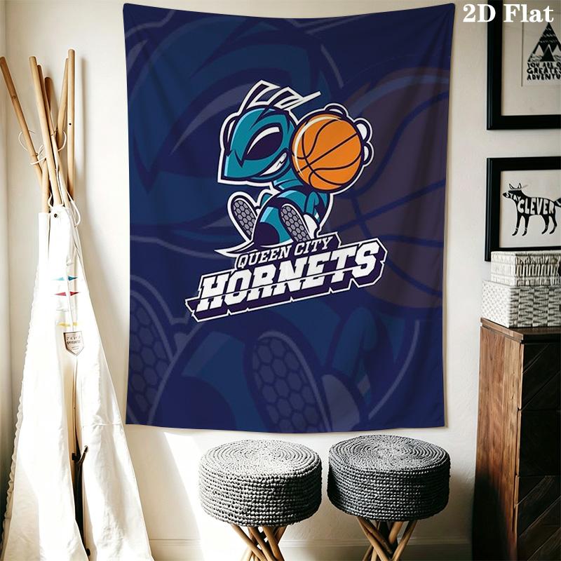 Queen City Hornets Basketball Team Logo Threepiece Set 1 Duvet Cover 2 Pillowcase Without Core Christmas Birthday Gift Soft And Comfortable