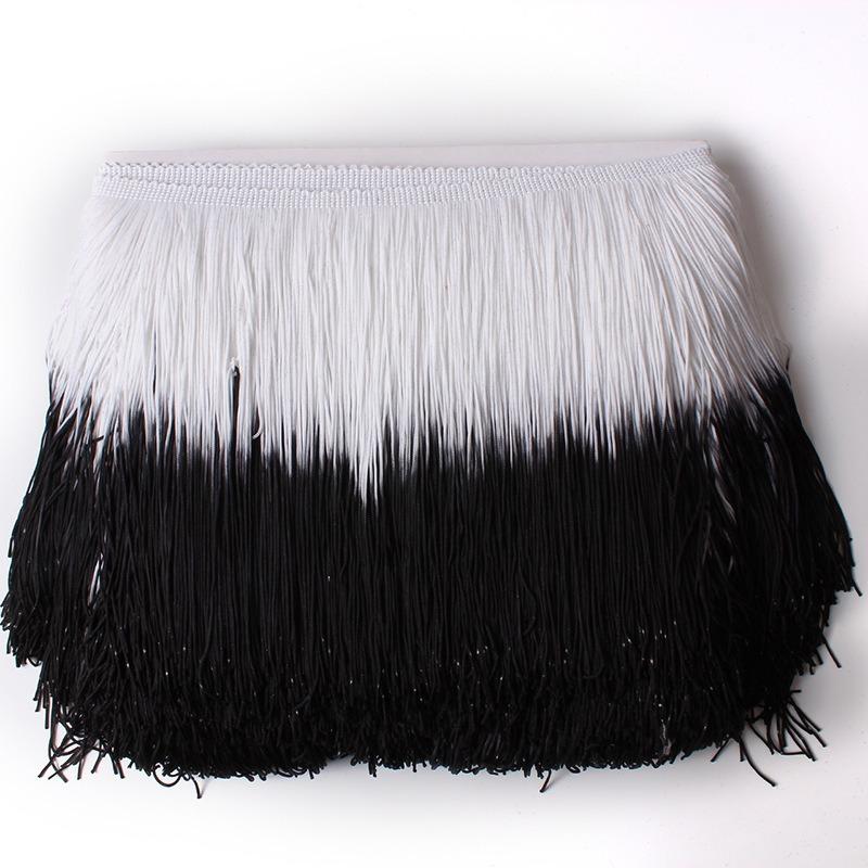20Cm Gradual Change Color Nylon Row Beard Latin Dance Fringe Clothing Accessories Shape Vertical Row Beard Fringe Lace