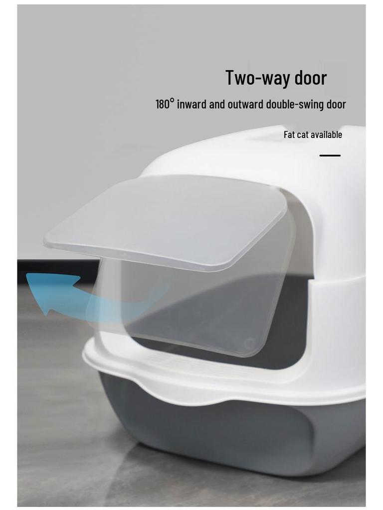 Extra Large Enclosed Cat Litter Box with Handle - Anti-Splash, Odor-Proof Design.