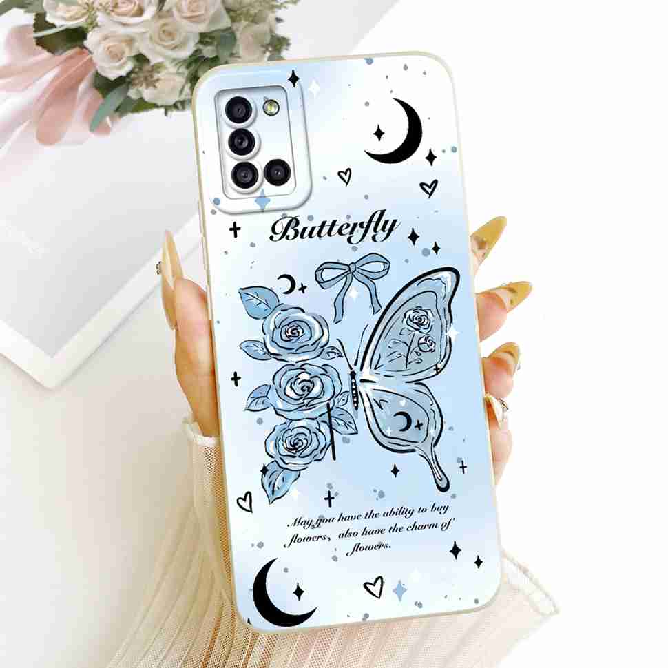 Case For Samsung Galaxy A31 Fashion Flower Cover Liquid Silicone Pattern Cover For Samsung A 31 A31 SM-A315F Casing