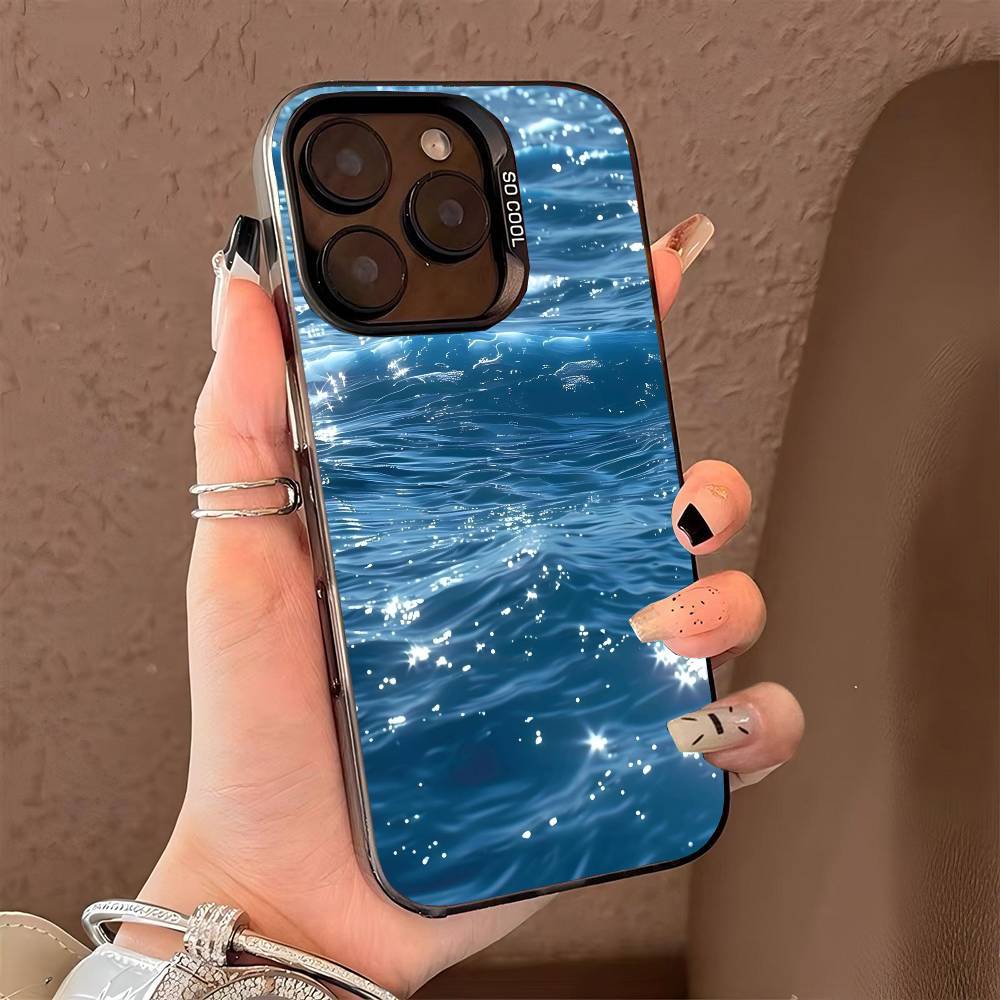Чехол для телефона с волнами для iPhone 17 17Air 16 15 14 13 12 11 Pro Max Plus Цветной Серебристый