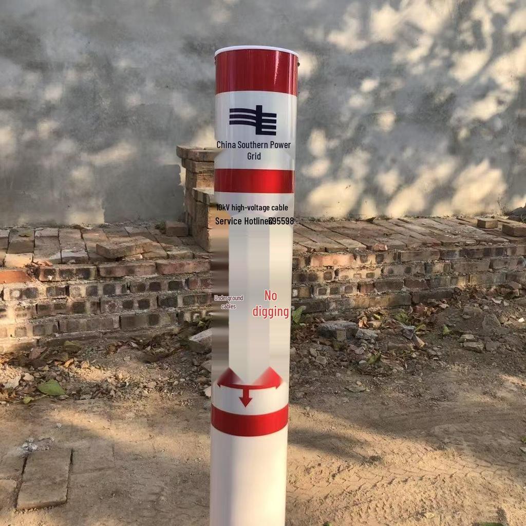 PVC Marker Post: Fiberglass Warning Sign for Power, Gas, Water, & Optical Cables