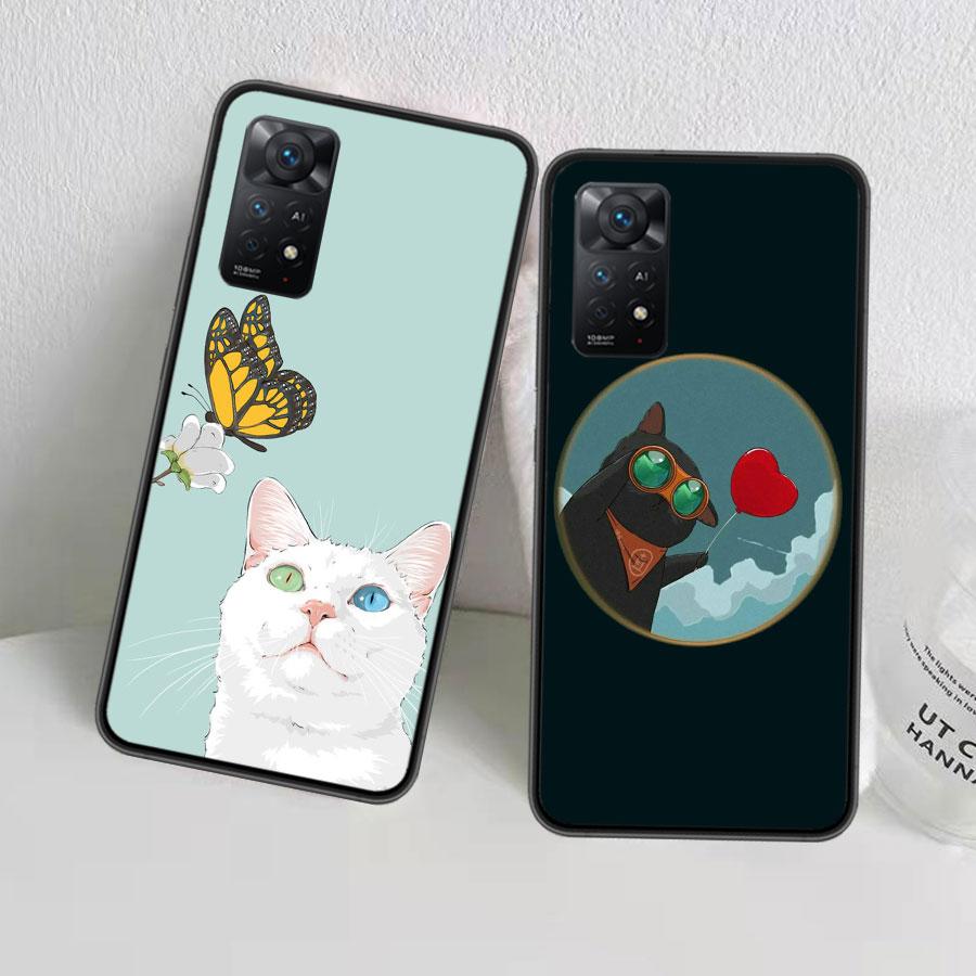 Cartoon Cats Phone Case For Redmi Note 13 Pro 5G Plus 12 12C 10 10A 10C 9 9A 9C 9T 8 8A K60 K70 Pro Xiaomi Cover 7 7A 6 6A Shell