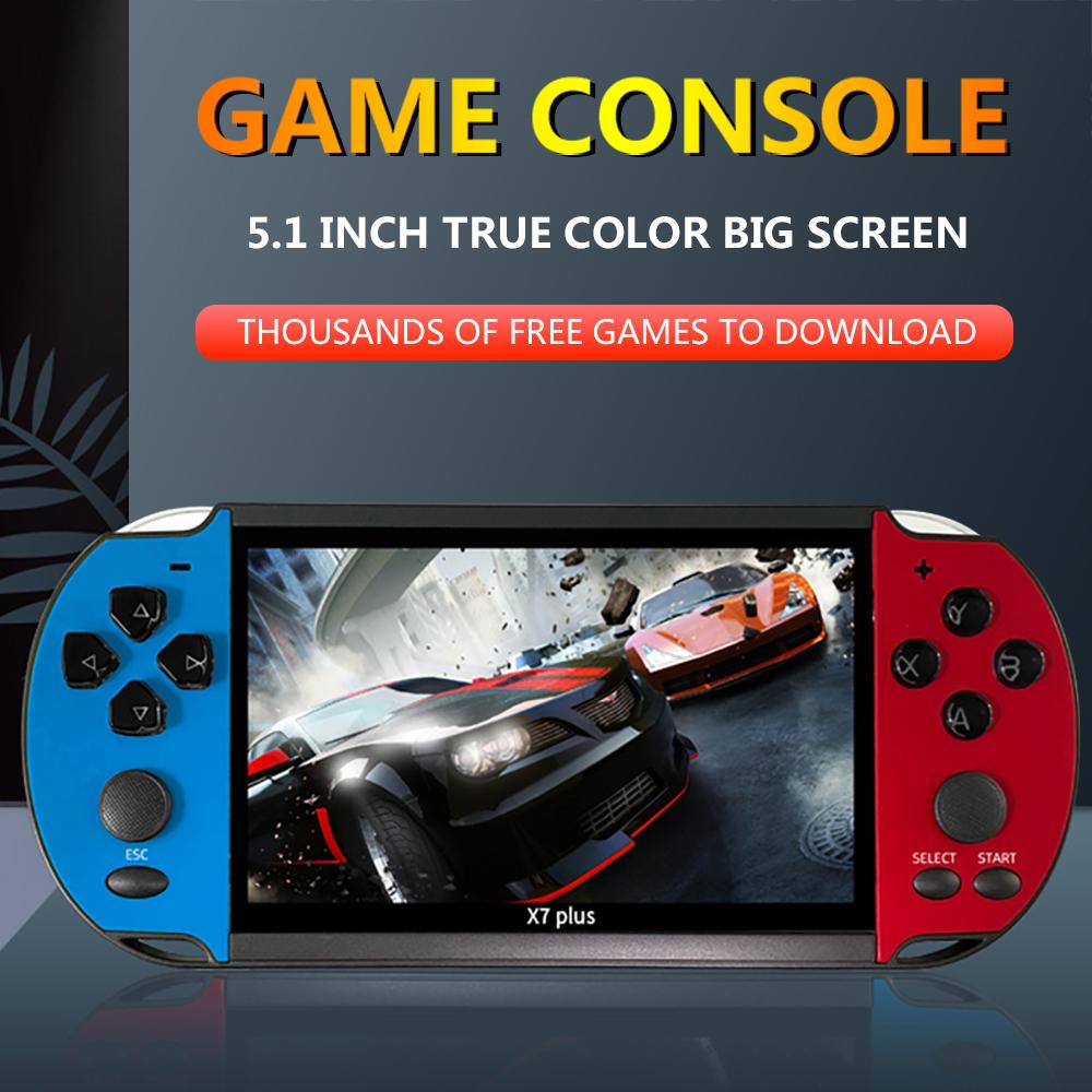 X7/x12 Plus Handheld Game Console In 10,000 Classic Free Games 4.3/5.1/7.1 Inch Hd Screen Handheld Portable Audio Video Player