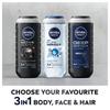 Nivea Мужской гель для душа Pure Impact 500 мл 3-в-1 для тела, лица и волос со свежим ароматом и увлажняющим очищением