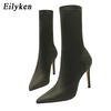 Eilyken Plus 35-42 Autumn Winter Design Stiletto High Heels Sock Boots Women Pointed Toe Party Fashion Ankle Booties Shoes