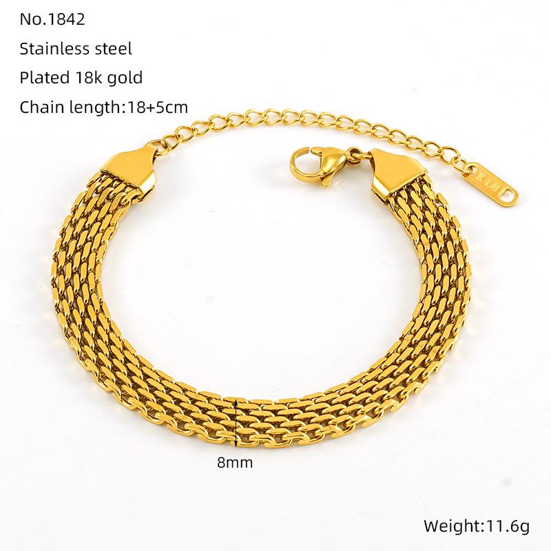 Классический ретро универсальный простой плетеный ремешок нишевый высококачественный браслет из нержавеющей стали с цепочкой из змеиной кости ювелирные изделия для женщин