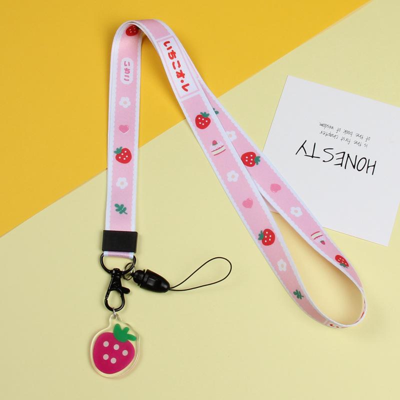 Cartoon Mobile Phone Lanyard, Cute Pendant, Wide And Flat Braided Belt, Lanyard, Key, Badge, Card Cover, Neck Lanyard.
