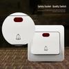 European Style Doorbell Switch with Indicator Light, ABS Panel & Ceramic Base, Self-Resetting Wall Switch