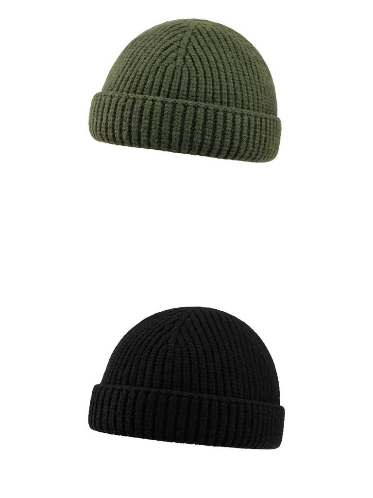 Мужская шерстяная вязаная шапка-бини в японском стиле, теплая, ветрозащитная, для осени и зимы