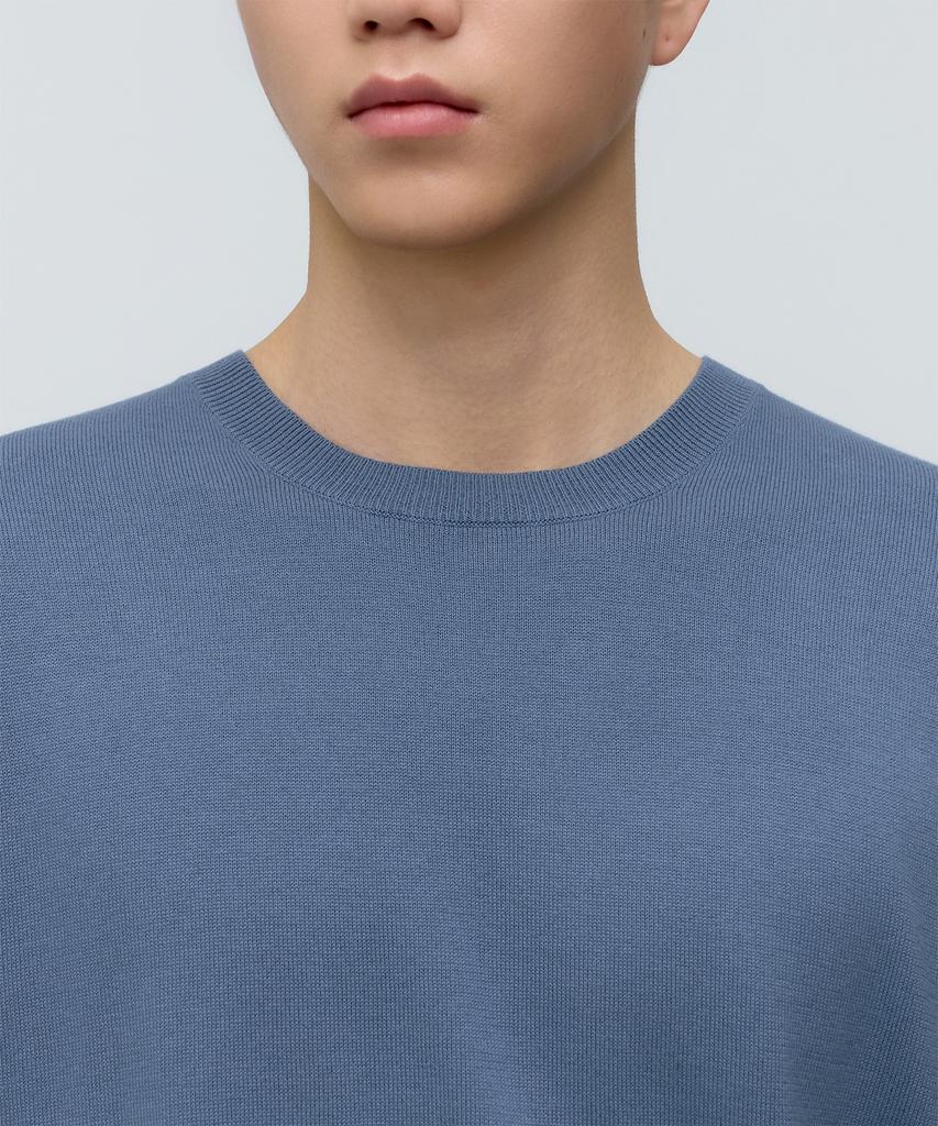 MUSINSA STANDARD Washable Supima Cotton Crew Neck Short Sleeve Knit [Blue Gray]
