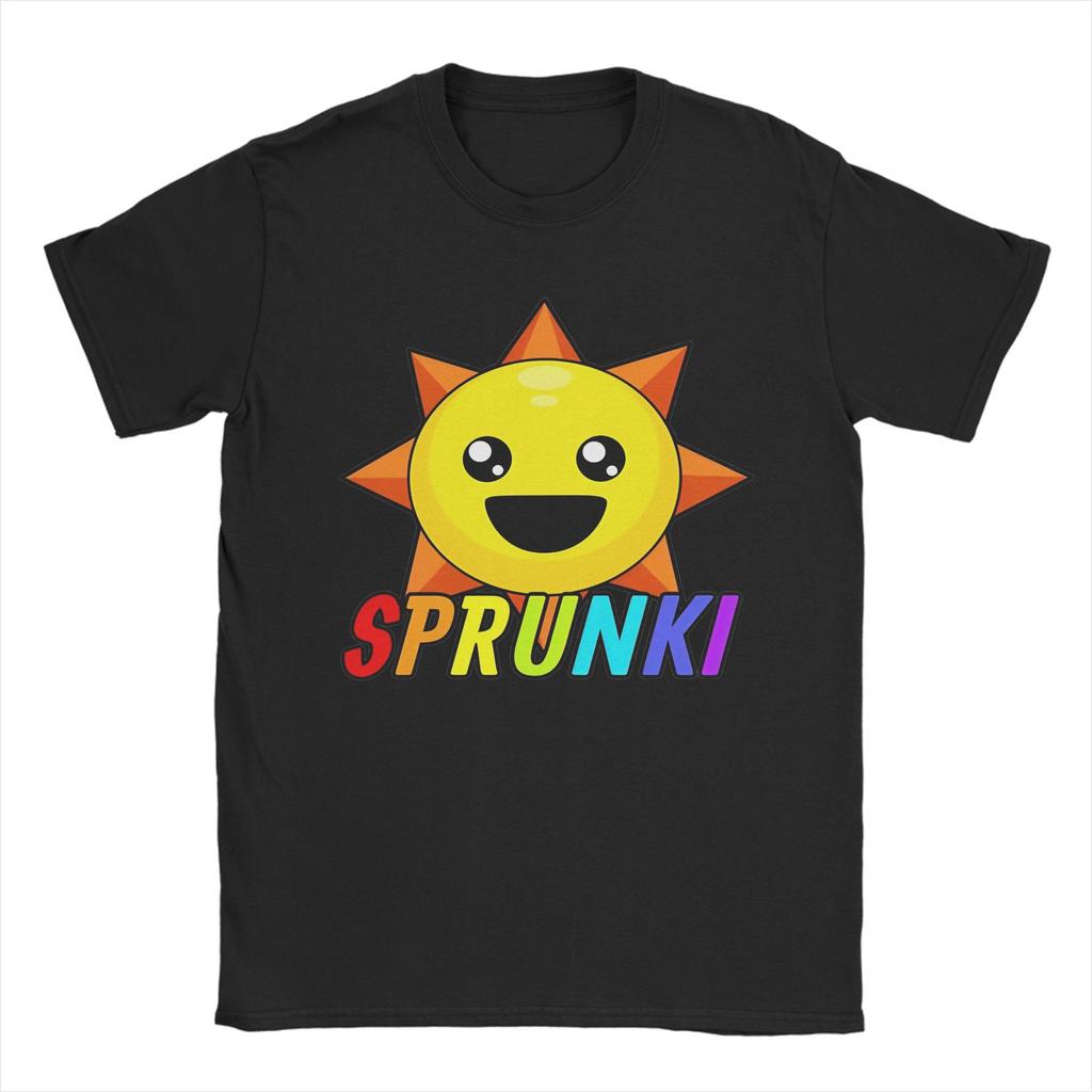 Новинка Игровой Футболка с Персонажами Sprunki Мужская с Круглым Вырезом с Короткой Рукавой Верхняя Часть Футболка Хлопок Летняя Одежда