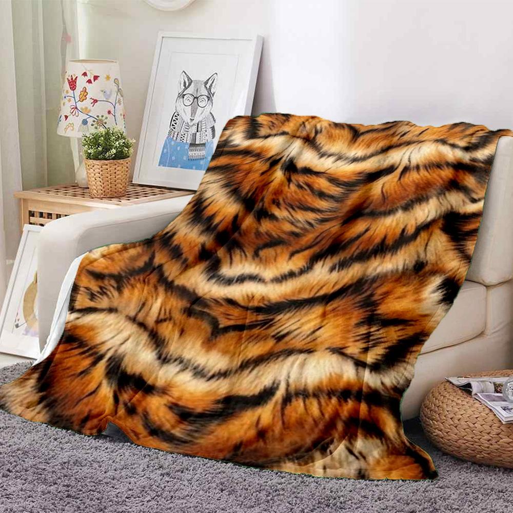 1PC Tiger Print Print Blanket, Soft Throw Blanket - Warm & Cozy for Couch, Bed, Office, and Travel yy250912189