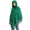 Imitation Cashmere Autumn Winter Ladies Solid Color Hooded Knitted Pullover Cloak Shawl