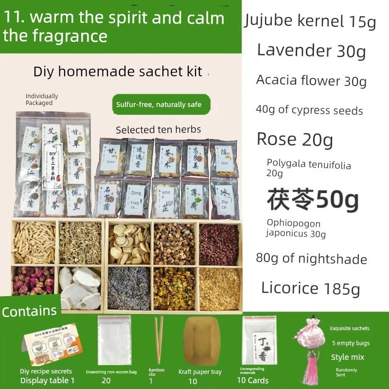 Moisture-Repelling Handmade DIY Sachet, Fragrance Bag, Materials for Making Sachets for the Dragon Boat Festival, Mugwort, Chinese Herbal Medicine