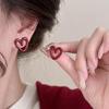 Ankara Red Hollow Heart Stud Earrings - 2024 Trendy Women's Jewelry