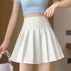 Женская форменная юбка, плиссированная однотонная юбка трапециевидной формы с высокой талией, свободный подол, мягкая женская мини-плиссированная юбка в консервативном стиле, женская одежда