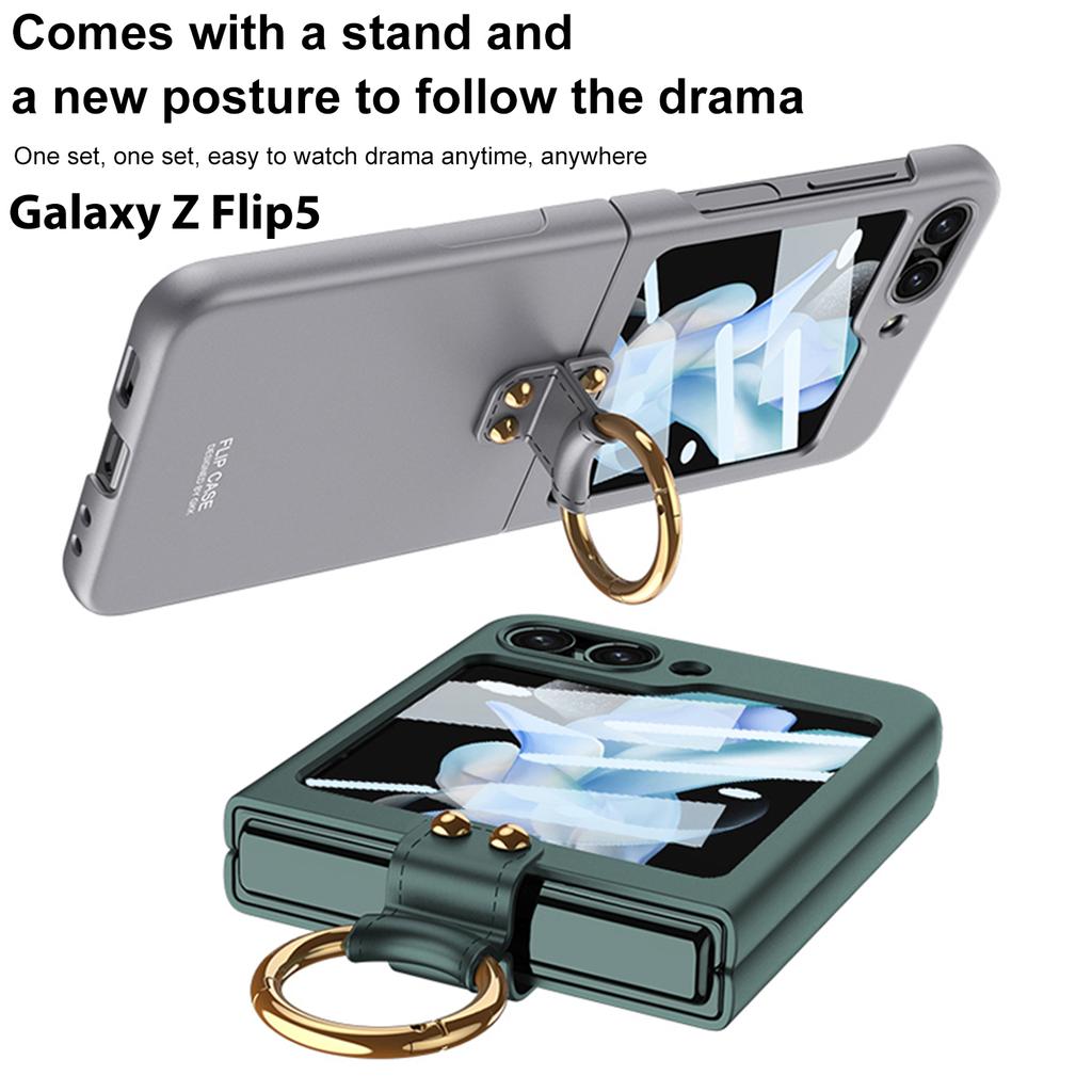 Ультратонкий чехол с кольцом-держателем для Samsung Galaxy Z Flip 5 Z Flip 4 Z Flip 3, роскошный складной модный защитный чехол