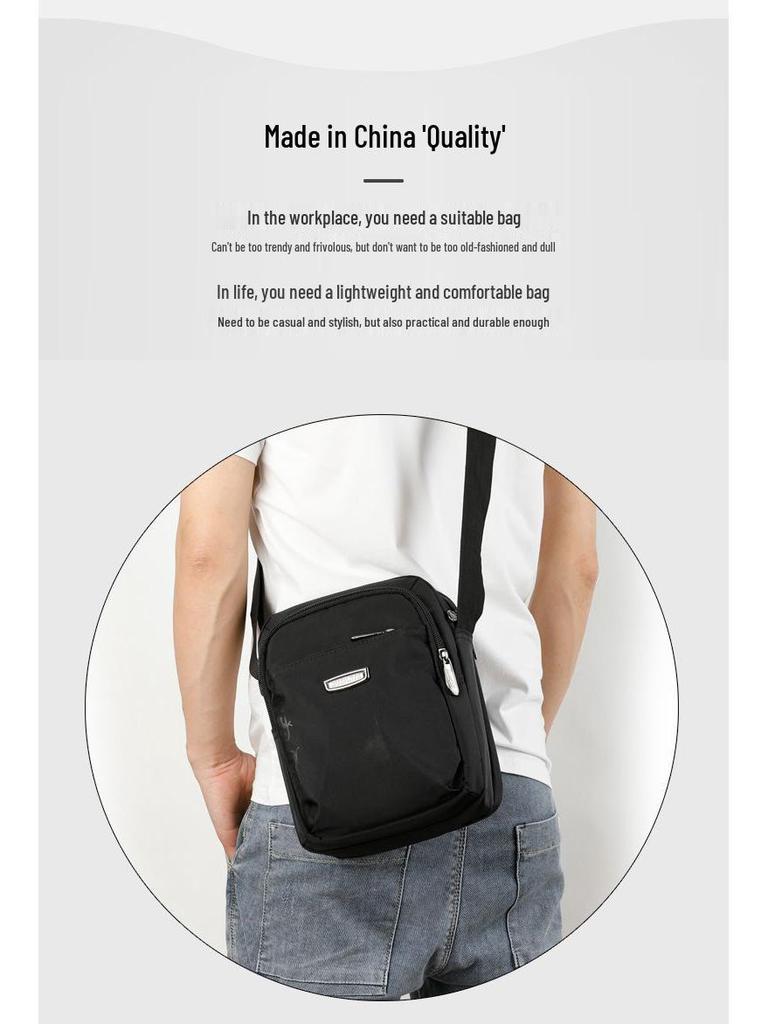 Мужская трендовая сумка-кроссбоди через плечо из ткани Оксфорд, повседневный маленький рюкзак, холщовая сумка