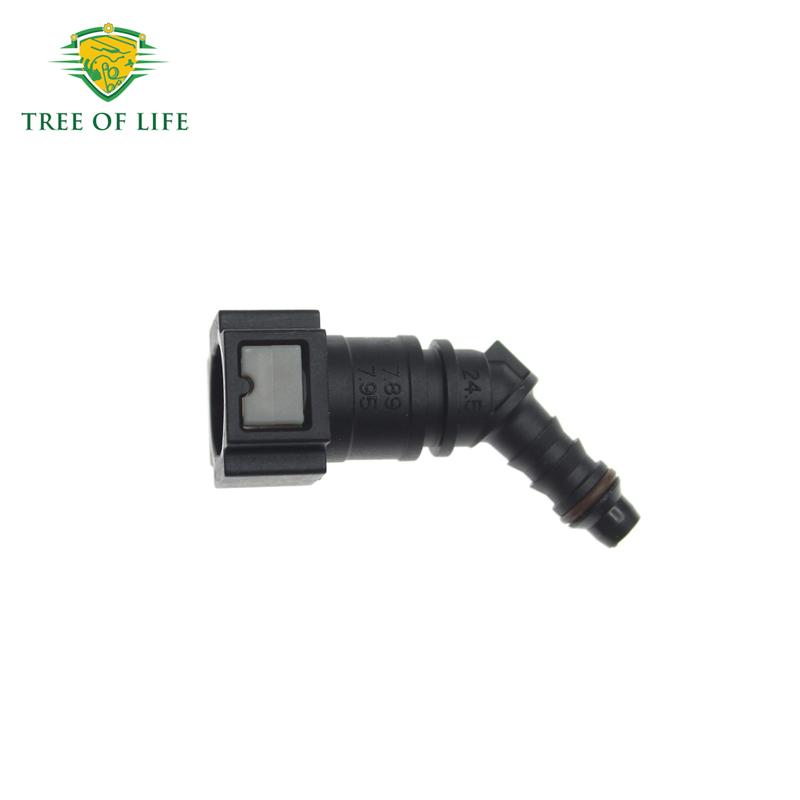 Car Fuel Line Coupler Hose 7.89mm/ID6 45° Plastic Pipe Coupler Quick Disconnect Release Connector Rubber Nylon Hose Accessories