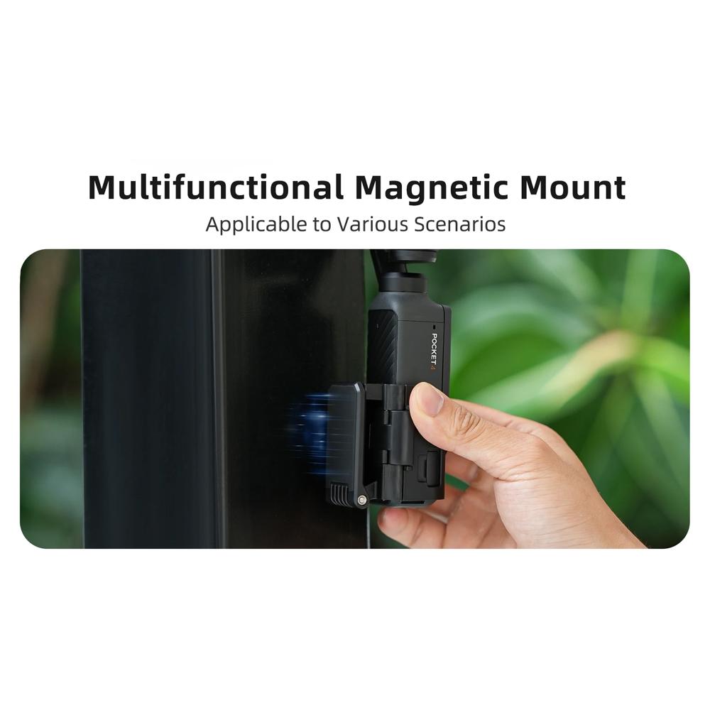 Magnetic Suction Mount Holder for DJI Osmo Pocket 4, 180° Adjustable Adapter Clamp Bracket Stand, Portable Gimbal Camera Shooting Accessory