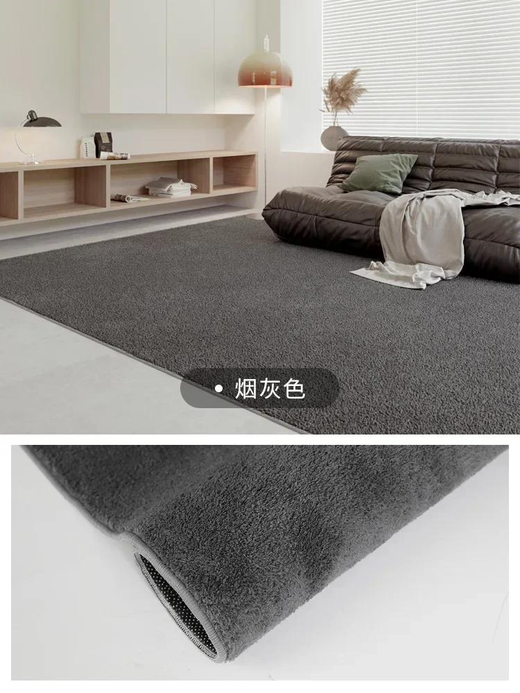 Japanese Minimalist Solid Color Plush Rugs Living Room Decoration Large Area Carpet Bedroom Thickened Soft Carpets Lounge Rug
