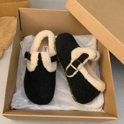 Женские меховые туфли-лоферы на платформе из замши и плюша из хлопка, повседневная обувь 2024 года, зимняя теплая нескользящая удобная обувь для ходьбы Zapatos De Mujer