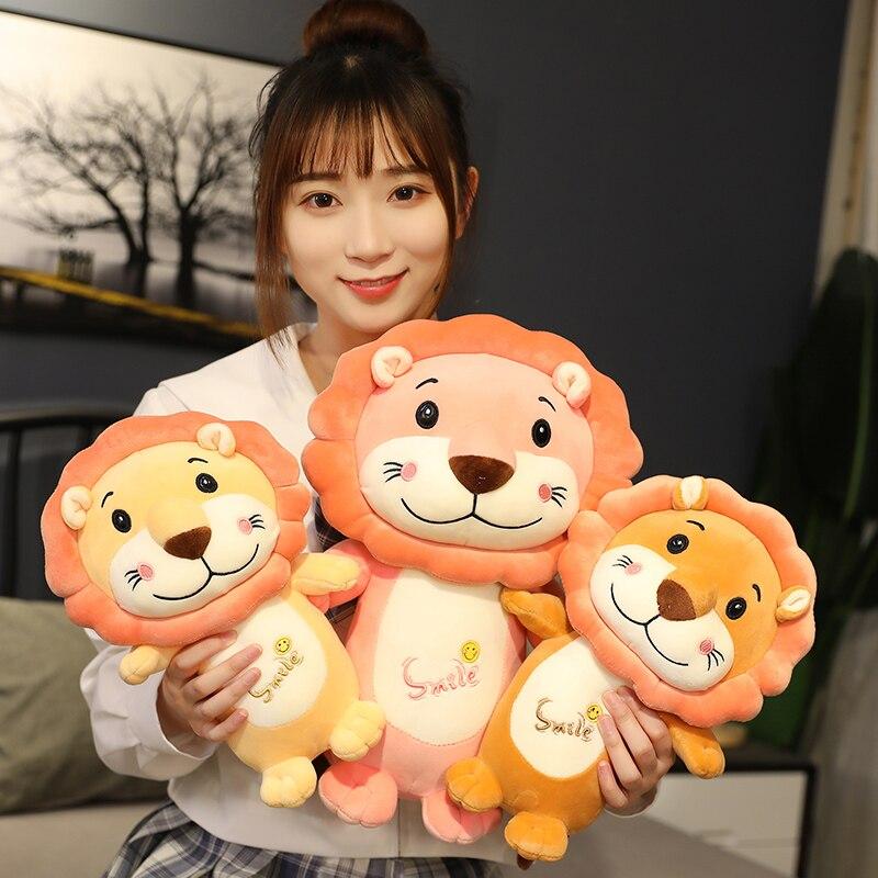 Cartoon Cute Plush Lion Toys Soft Lovely Forest Animal Plush Doll Stuffed Sleep Pillow Kids Baby Kawaii Christmas Gift for Girl