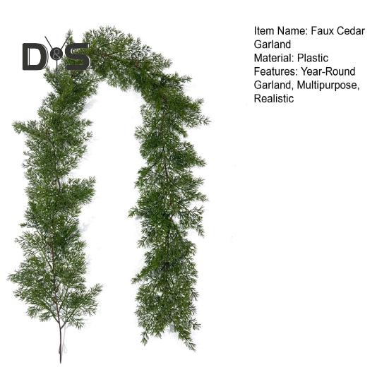 6,2-футовая искусственная кедровая гирлянда из норфолкской сосны, рождественская зелень, искусственные сосновые ветки для праздничного украшения свадьбы