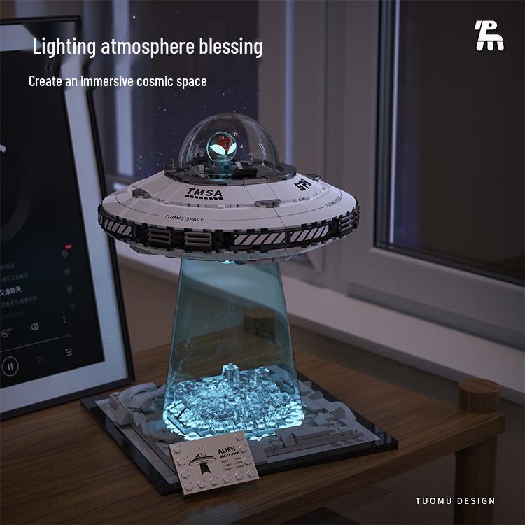 Строительный блок Tuomu T3012 - Модель межзвездного НЛО-космического корабля - Совместим с Lego - Образовательная головоломка, модель для демонстрации