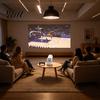 Portable LED Projector Mini with Base Speaker, 4K Support Projector, 200 ANSI, Lightweight Bluetooth-compatible 5.4 & WiFi 6, 210 Degrees Rotation,