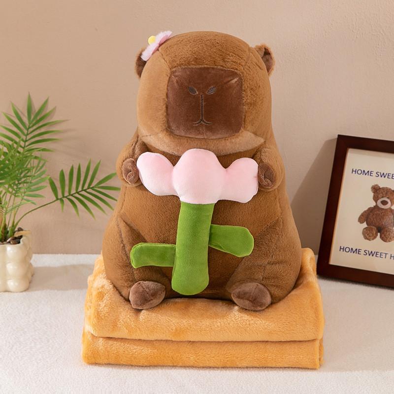 Плюшевая игрушка Капибара 15 дюймов Одеяло-кондиционер Мягкая игрушка Подарок Кукла