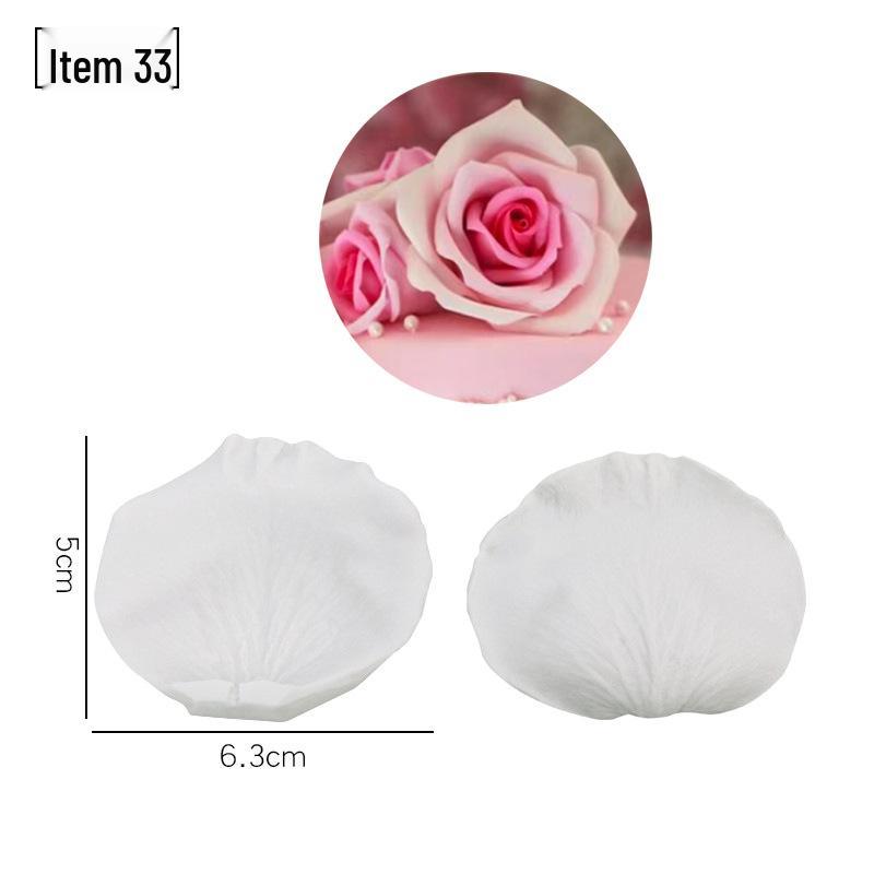 Силиконовая форма для мастики - Набор лепестков и листьев, пищевая, для тиснения на дереве и цветах.