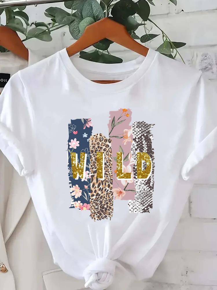 (Asian Size) Feather Style Cute Women Printed Lady Casual Short Sleeve T Tee Top Clothing Shirt Fashion Female Graphic T-shirts