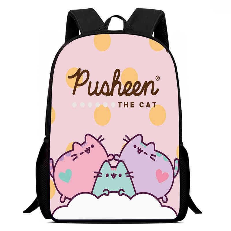 Детский рюкзак Pusheen Cat из ткани Оксфорд, дышащий, прочный, легкий, школьная сумка для учеников начальной школы