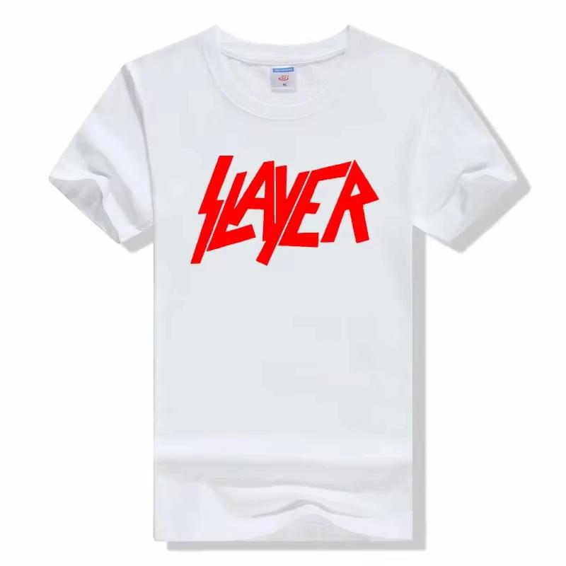 Metal Band TShirt Slayer Printed Fashion Streetwear Crew Neck Short Sleeve Tee Cotton Rock Tops High Quality Unisex