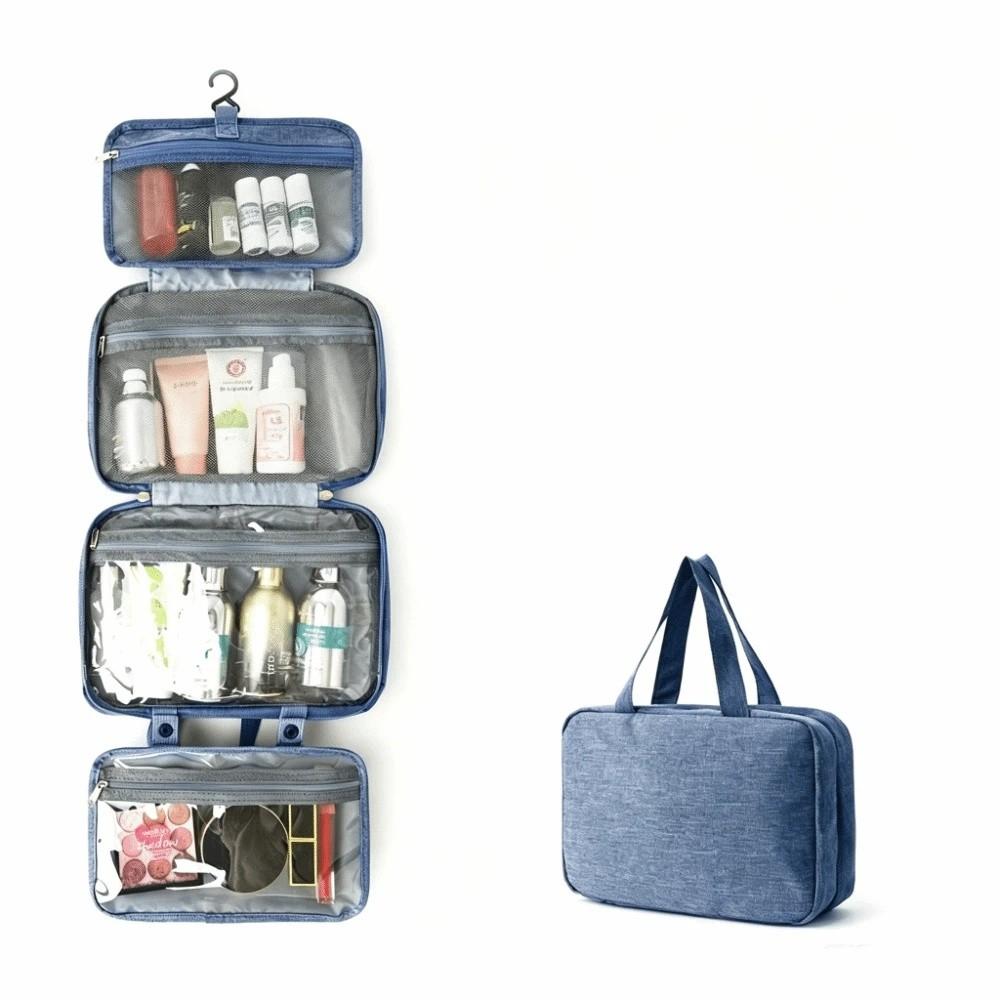 Wet Dry Separation Travel Hanging Wash Bag Waterproof Makeup Bag 4 Fold Toiletry Bag Home