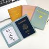 Imitation Leather Bronzing Aircraft with Signature Paper Pu Leather Passport Jacket Travel Passport Cover Luggage Tag Set