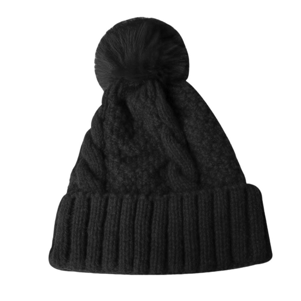 Однотонные вязаные шапки, утолщенные шапки-бини, повседневная шерстяная шапка, женская