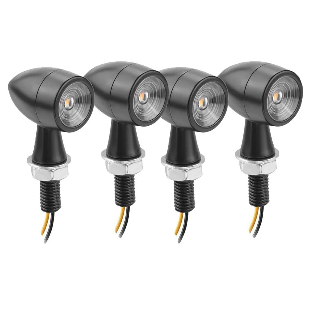 Motorcycle LED Turn Signal Black Motorcycle Bullet Lights Mini Turn Signals LED 8mm 12V Universal Led Motorcycle Indicator Lamps
