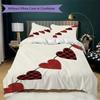 Strawberry and  Love Pattern Bedding uilt Set uilt Cover Pillowcase Home Decoration Birthday Gift (1 * duvet cover + 2 * pillowcase  without core)