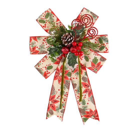 Yousheng Christmas Tree Pendant Bow Large Champagne Christmas Wreath Bow Stunning Gift Bow Knot Wedding Mother Day Decoration