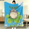 Custom Name,Totoro Printed Flannel Blanket, soft throw for bedroom sofa, washable, Christmas present, great gift.