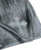 SK8ER ROCK Painting Cross Bermuda Shorts ((Melange Gray))