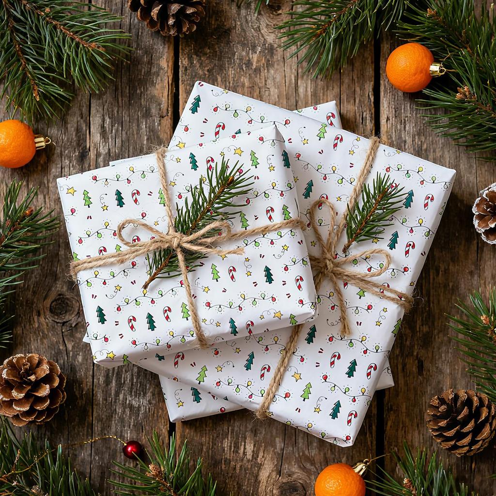 10/20 шт. Рождественская упаковочная бумага Подарочная упаковочная бумага Рождественский фонарь 70X50 см Бумага для букета на День благодарения Праздничные сувениры